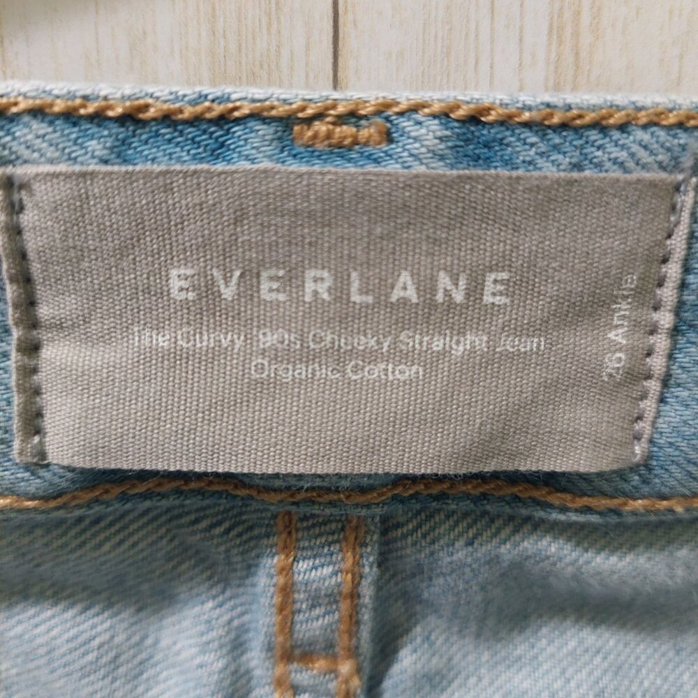 Everlane Women's Curvy 90s Cheeky Straight Jean Vintage Sunbleached Blue Size 26 - Picture 3 of 12